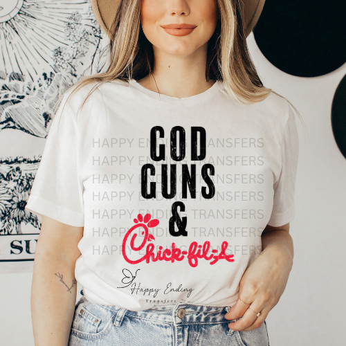 God and Guns Sublimation Transfer